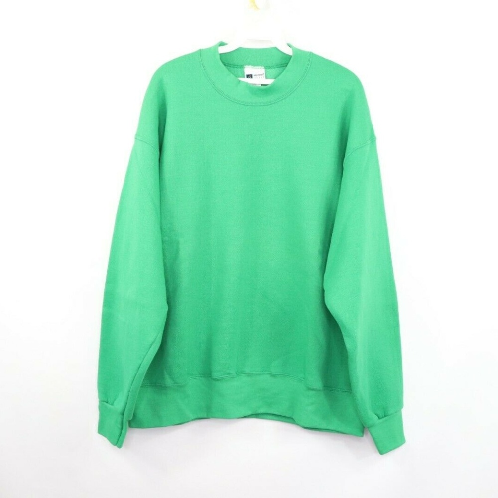 Vintage New Blank High Neck Sweatshirt Green Large